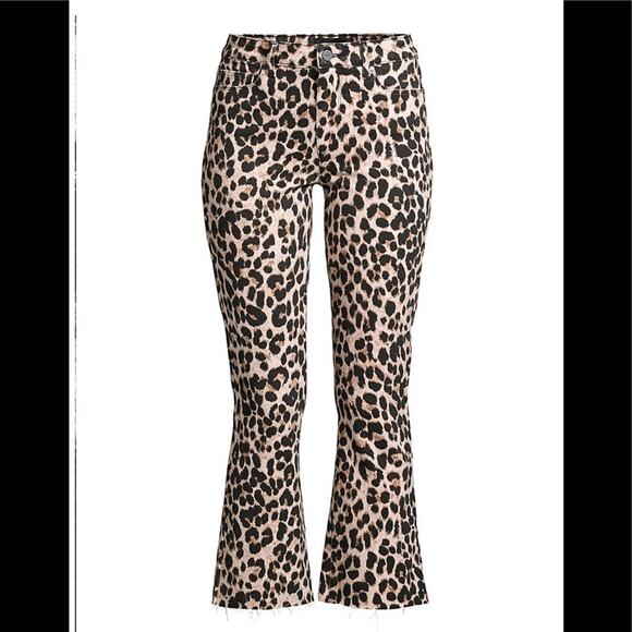 PAIGE Colette Flared Leopard-Print Cropped Jeans - Picture 2 of 6